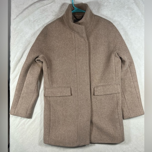 J. Crew Size 4 Stadium Cloth Nello Gori Classic Tan Overcoat Jacket - Picture 1 of 7